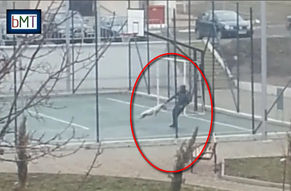 Извратено! Вижте как бургазлия малтретира домашното си куче на детска площадка в ж.к. \