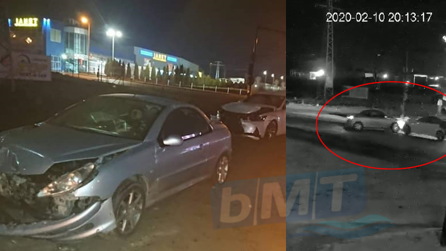 Зрелищна катастрофа на входа на Слънчев бряг, вижте сблъсъка на „Пежо“ с „Лексус“ (ВИДЕО)