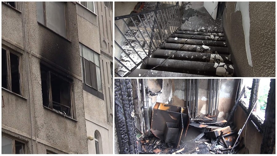 Вижте щетите след големия пожар в бл. 67 в бургаския ж.к. \