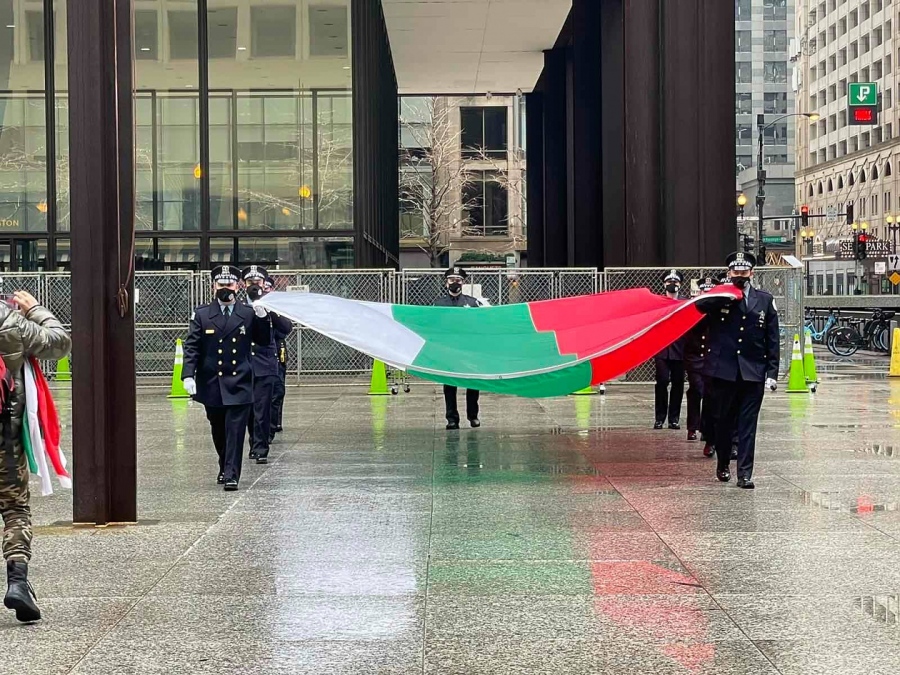 Българо-Американската полиция в Чикаго издигна трибагреника по повод 3 март