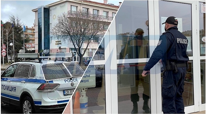 Полиция влезе в сградата на Община Поморие, проверява се злоупотреба с евросредства
