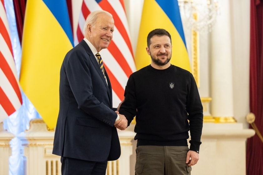 Президентът на САЩ Джо Байдън пристигна изненадващо в Киев